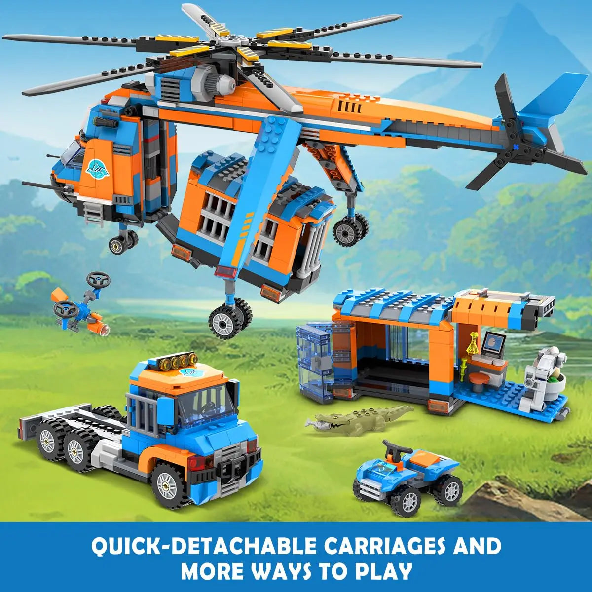 HOGOKIDS Jungle City Adventurer Helicopter Building Set
