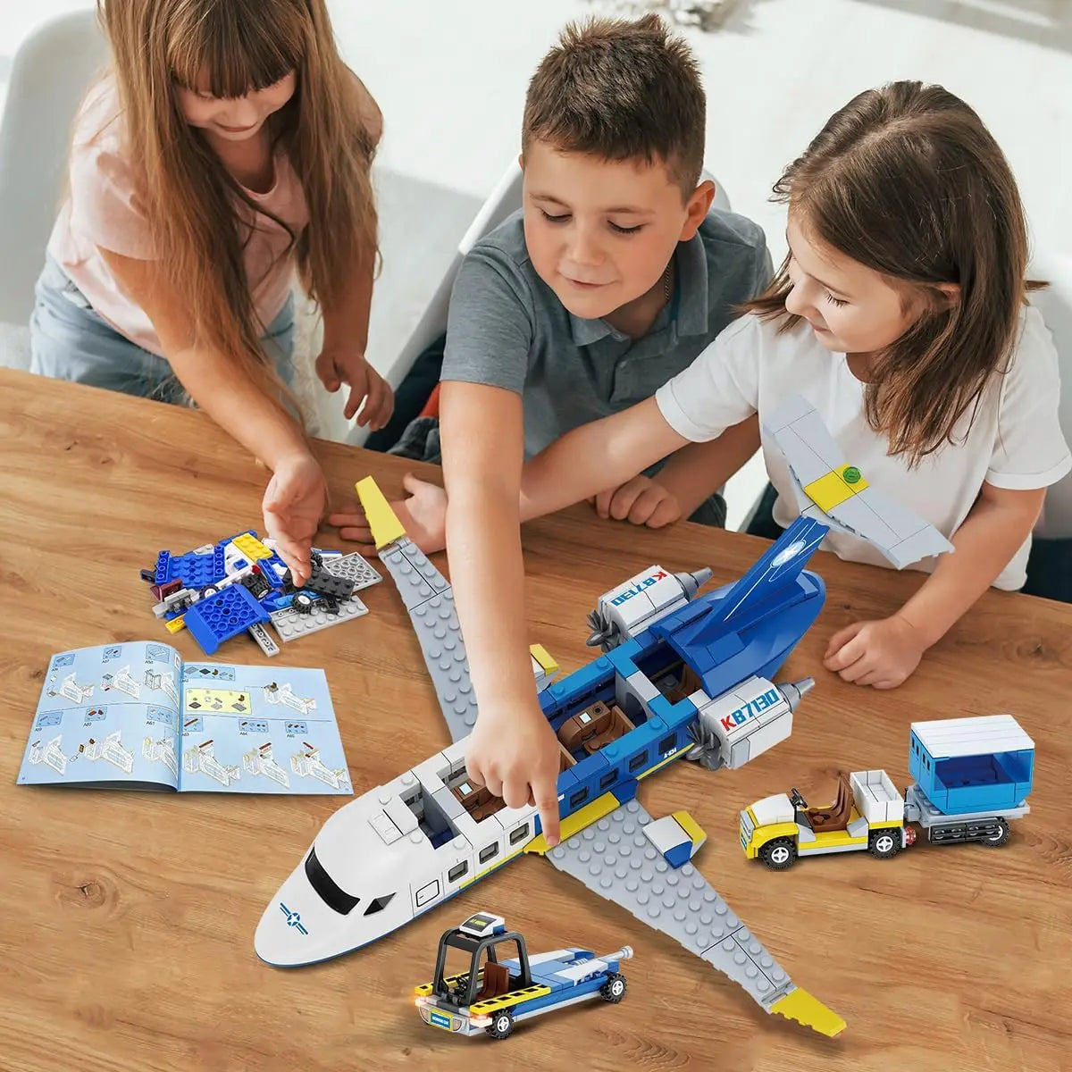 City Passenger Airplane Building Set 3 IN 1 Plane Building Blocks Kit Planes Model Toys Gift for Boys Girls Kids