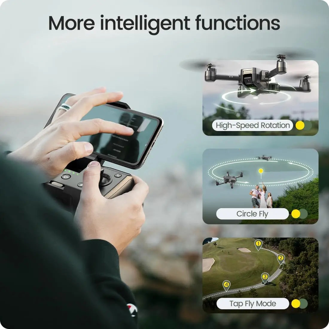 Holy Stone HS440 Foldable FPV Drone With 1080P WiFi