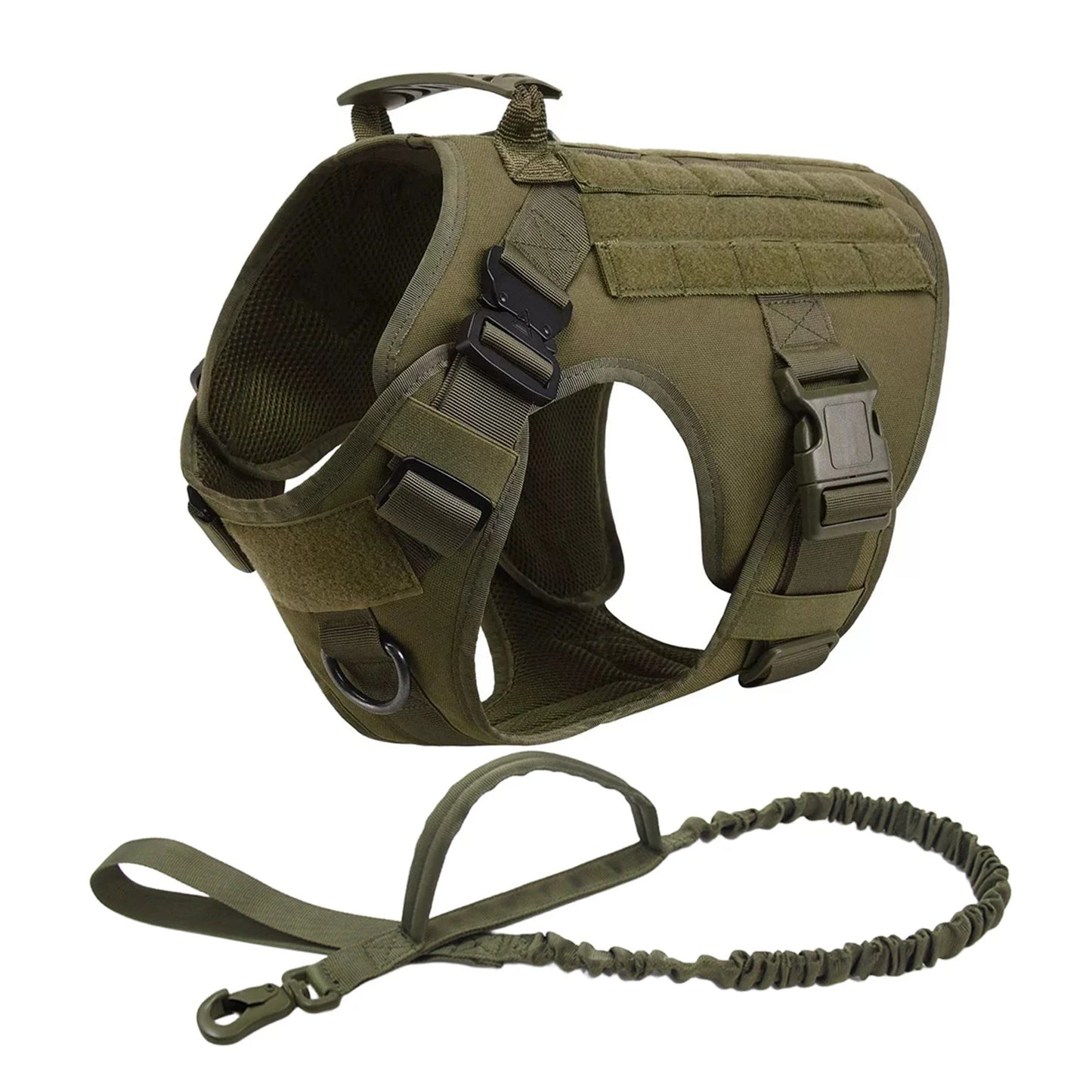 Military Dog Harness Vest With Molle Pouches For Large