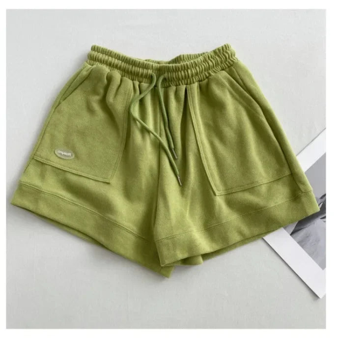 Women Loose Wide Leg Drawstring Shorts Casual Home Wear
