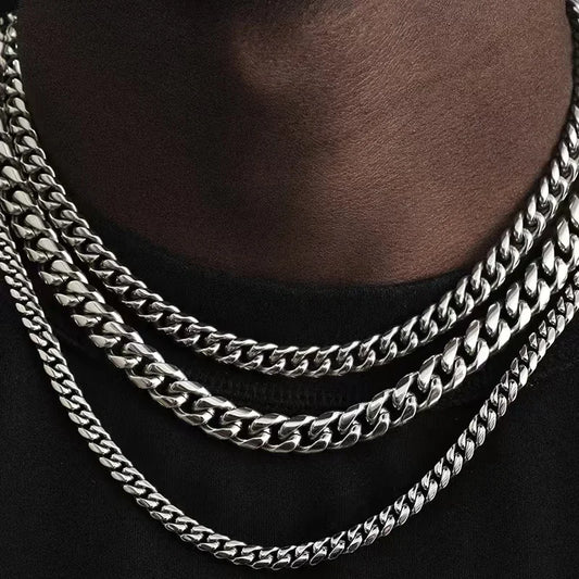 Fomalhaut Stainless Steel Curb Cuban Necklace Unisex