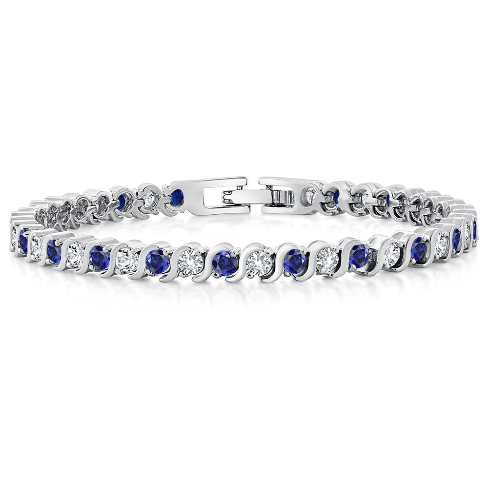 Kyanite 925 Sterling Silver Tennis Bracelet For Women