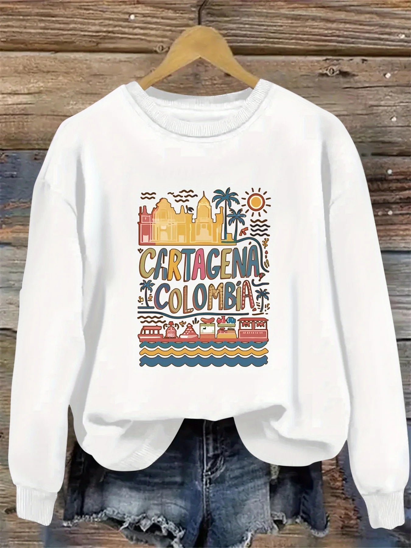 CN Zhejiang Casual Crew Neck Sweatshirts Women Fall Spring