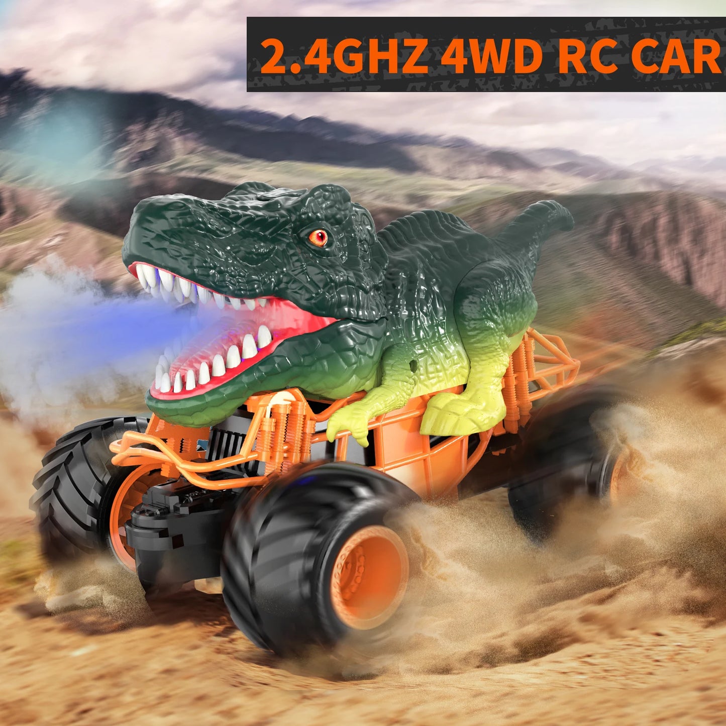 Remote Control Velociraptor Dinosaur Truck 2.4GHz Ages 3-8