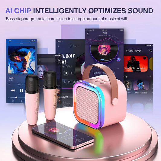 Colorful Lights K12 Karaoke Machine Portable Bluetooth