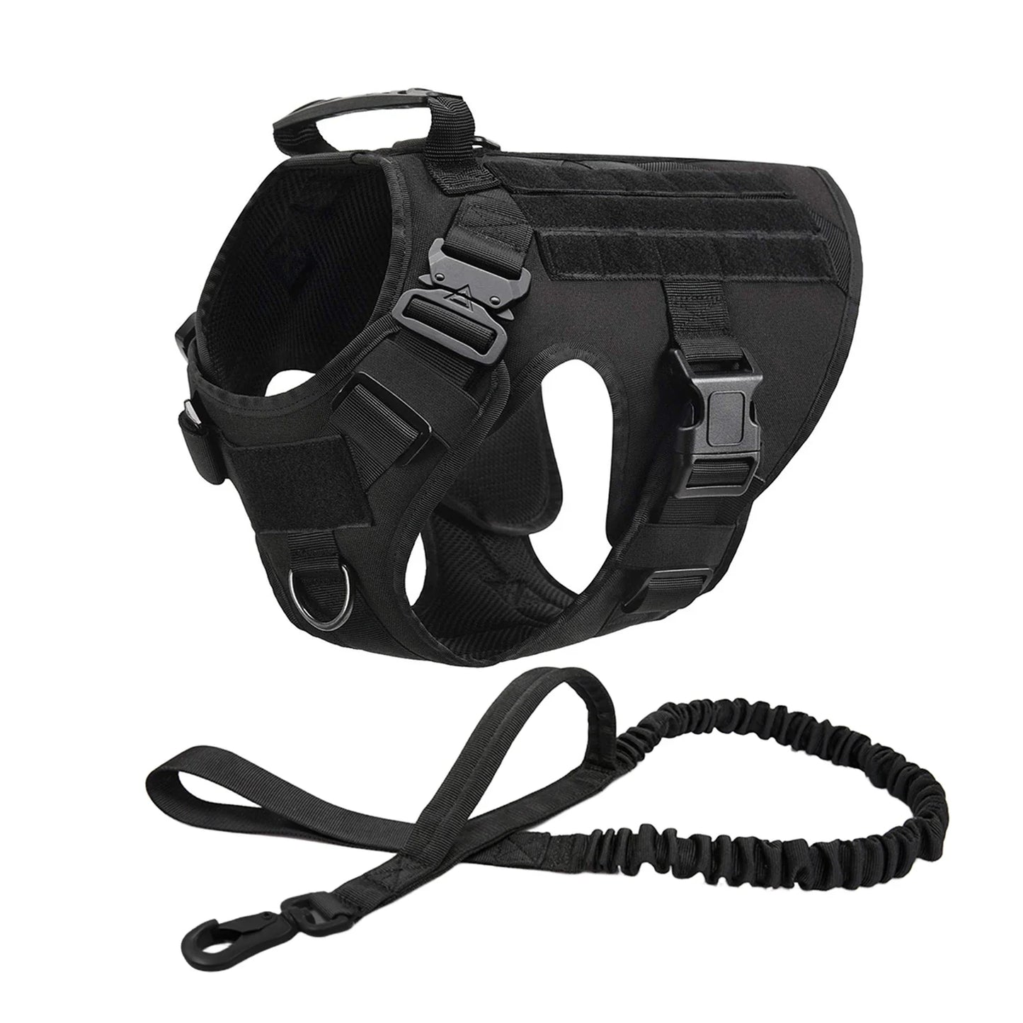 Military Dog Harness Vest With Molle Pouches For Large