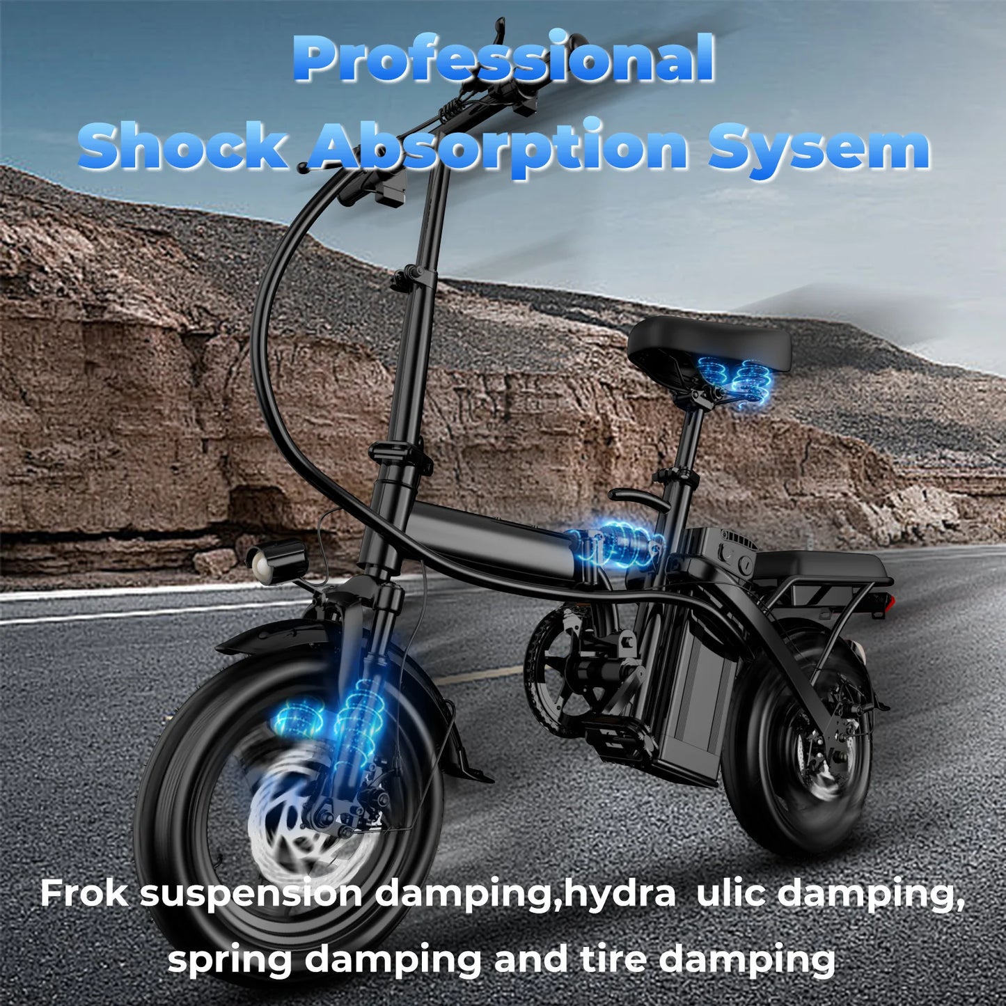 LELEKUAI Folding Electric Bike 500W 20 MPH 48V Battery