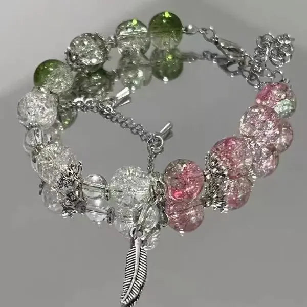 Belleper Luxury Glass Beaded Bracelet Butterfly Tassel