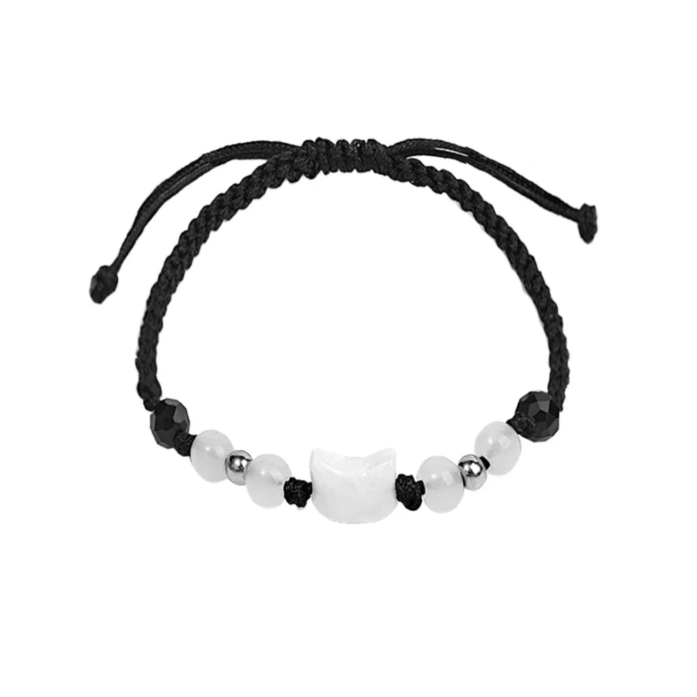 CN Moonstone Obsidian Bracelets for Couples Minimalist Gift