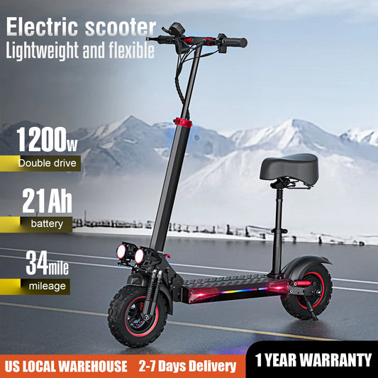 FREEBOY 1200W Electric Folding Scooter With Seat For Adults