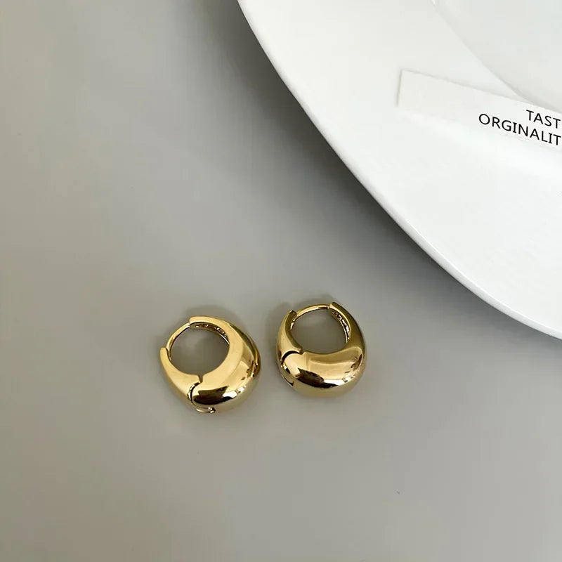 CN Stainless Steel Chunky Hoop Earrings for Women Fashion