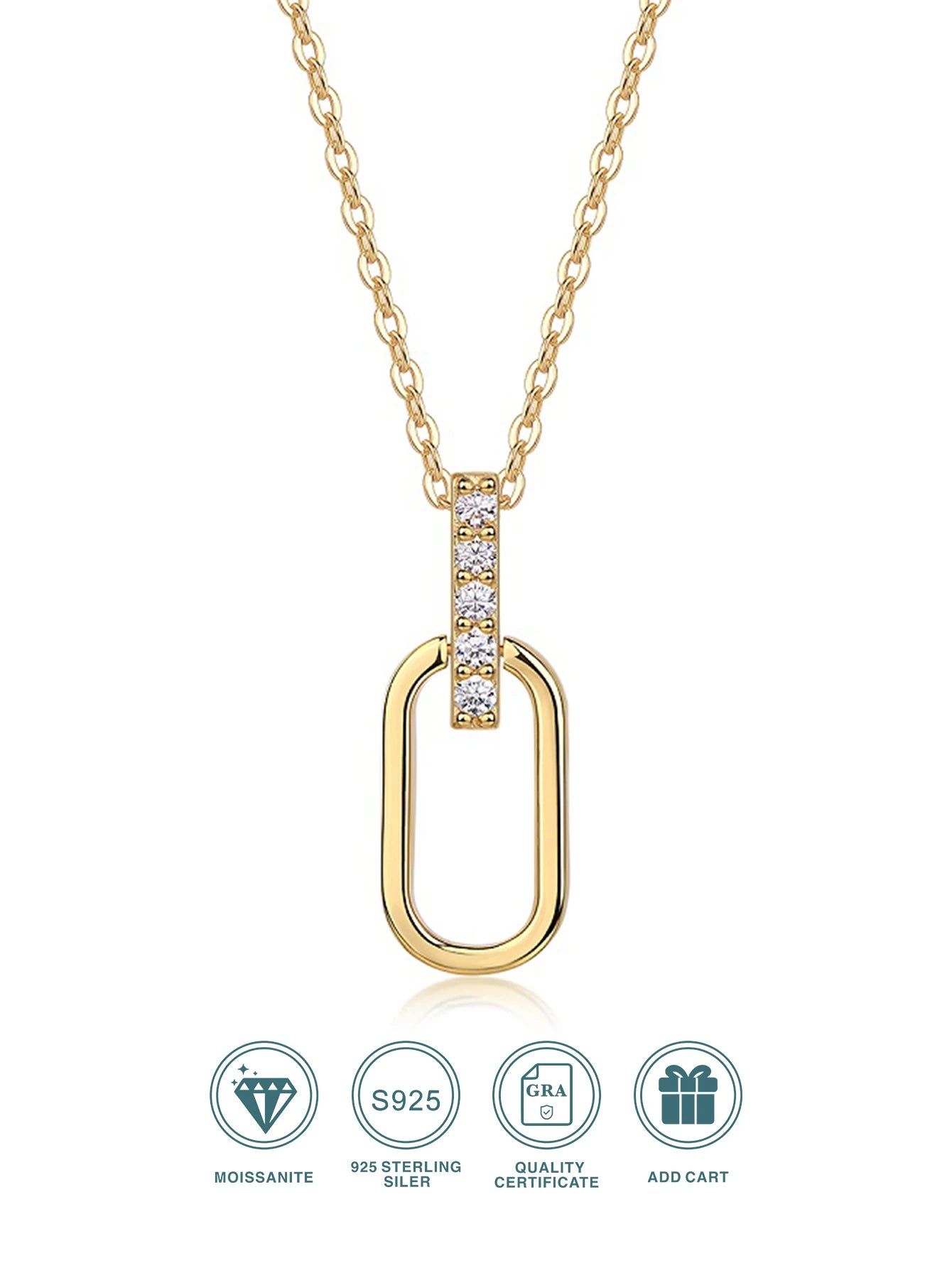 Jiuzuan Pendant Necklace 925 Silver 18K Gold Jewelry
