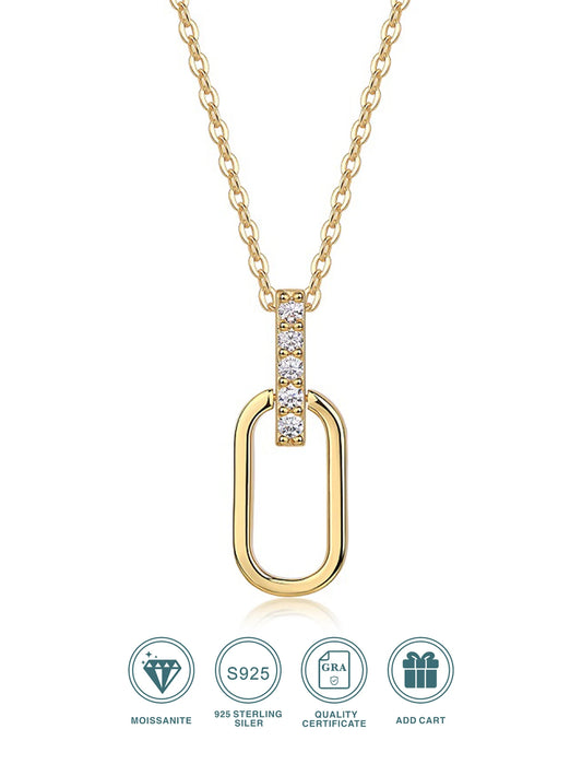 Jiuzuan Pendant Necklace 925 Silver 18K Gold Jewelry