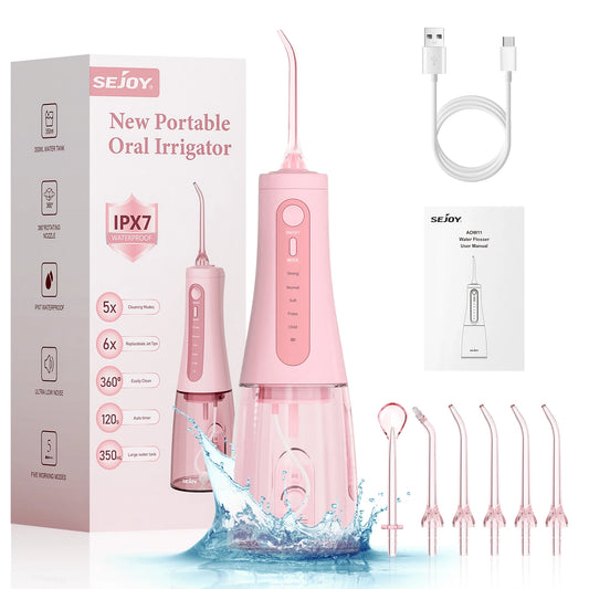 Sejoy Oral Irrigator Water Flosser 5 Modes Rechargeable
