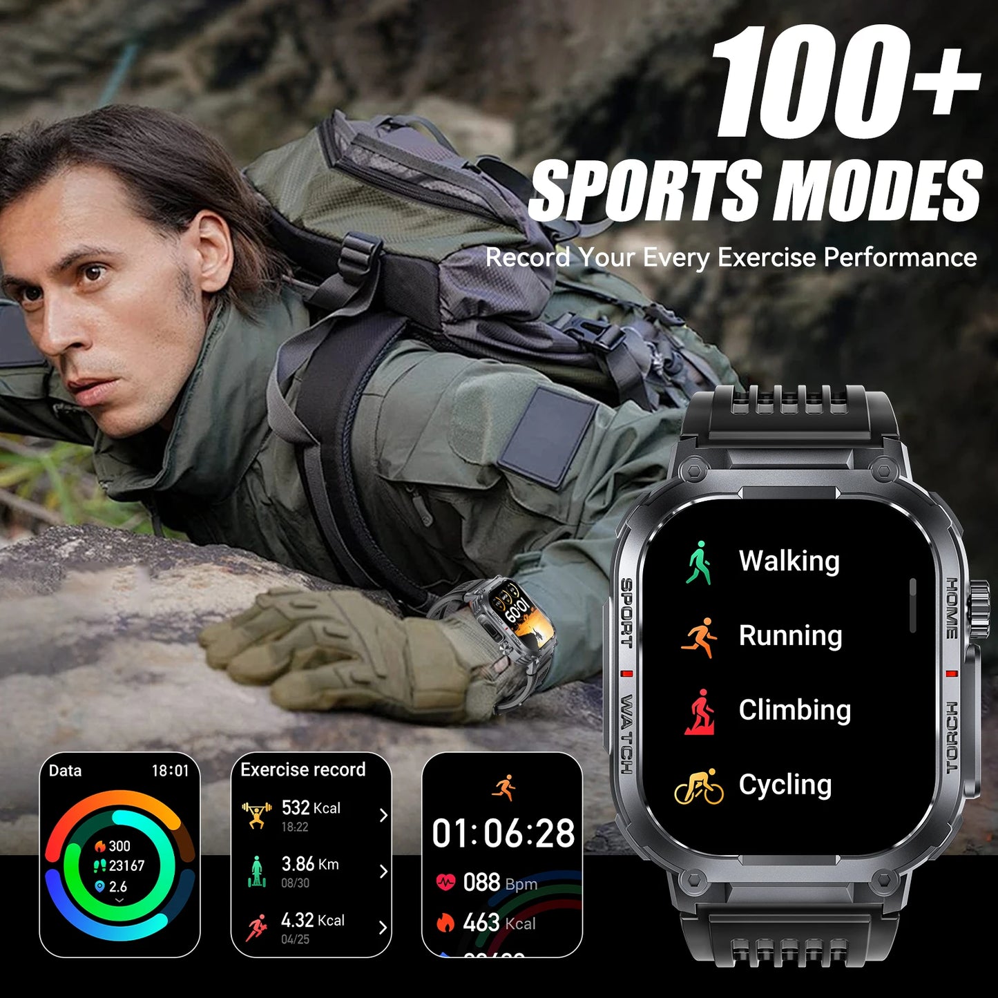 EIGIIS Smart Watch Men S320B 3ATM Waterproof Heart Rate
