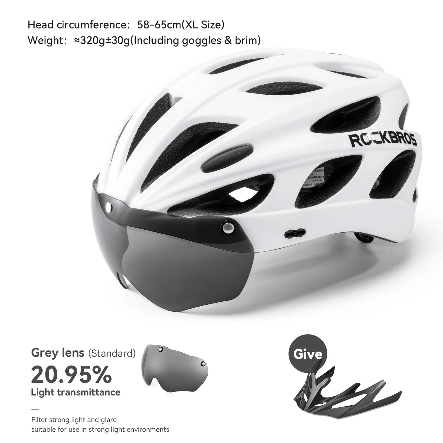 ROCKBROS Integrated Cycling Helmet Goggles For MTB Road