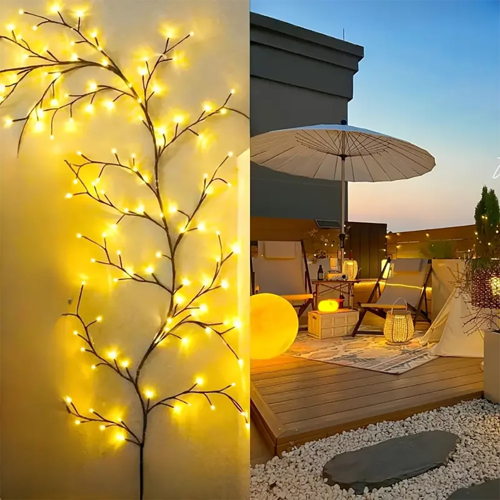 WELPUR Solar LED String Lights Outdoor Tree And Vine 96LED