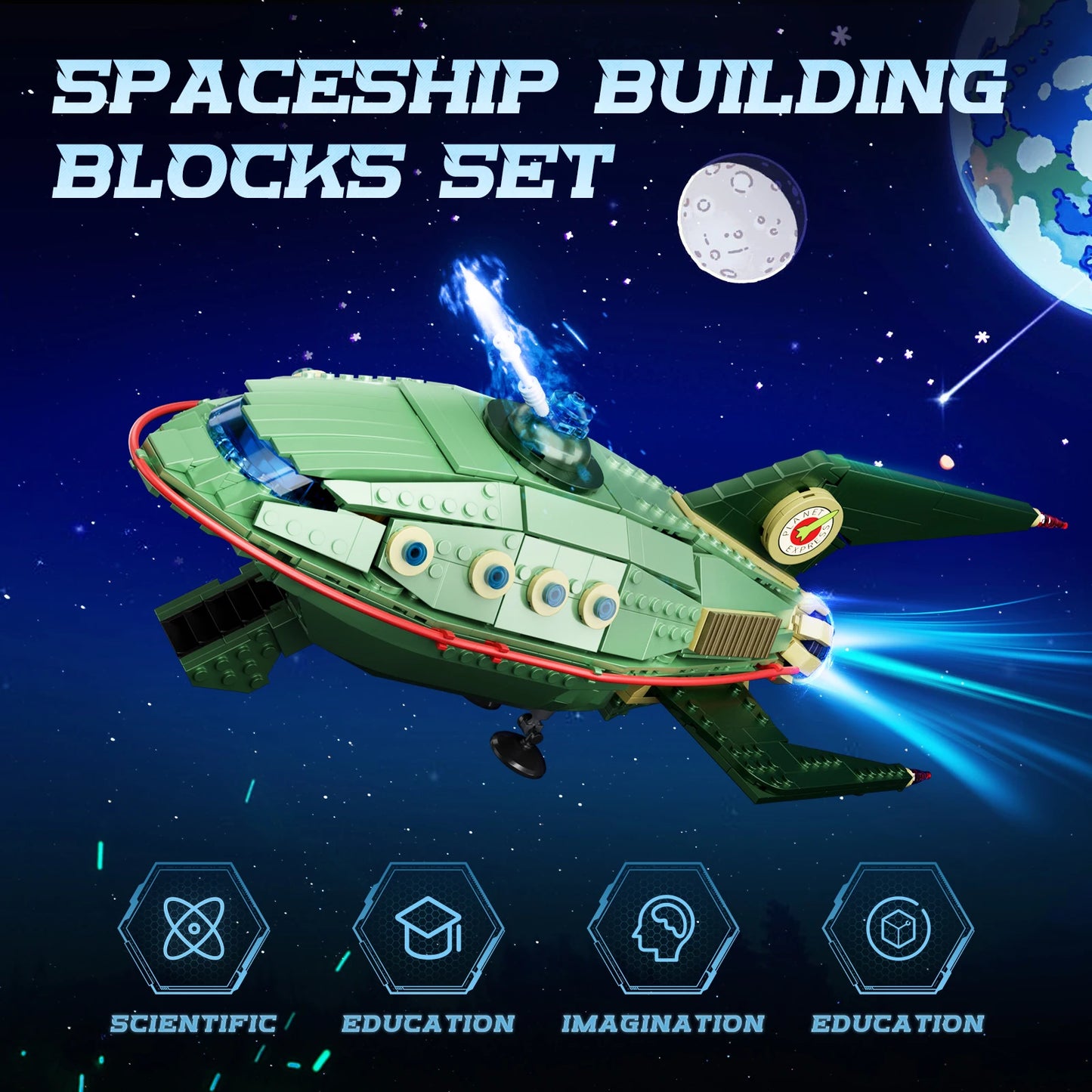 BuildMoc Back Future Planet Express Ship Building Kit