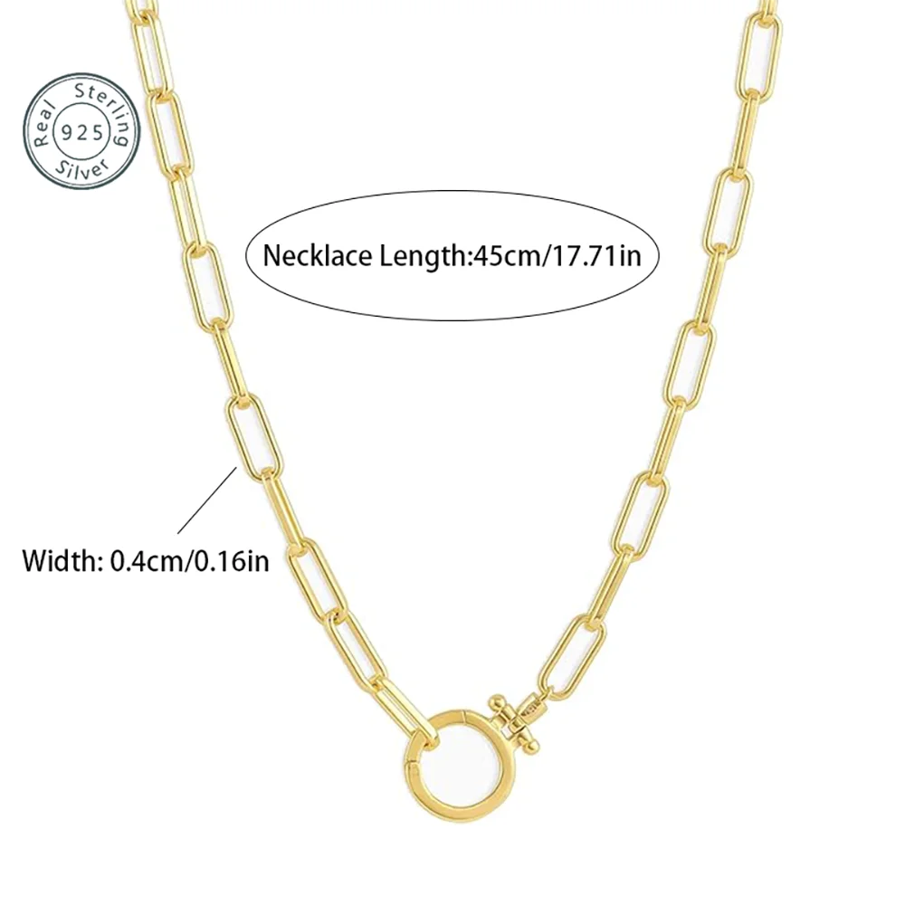 Parker Necklace Women Adjustable Paperclip Link Chain Clasp