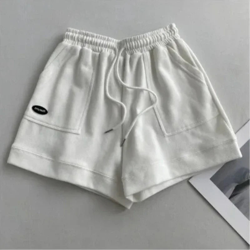 Women Loose Wide Leg Drawstring Shorts Casual Home Wear