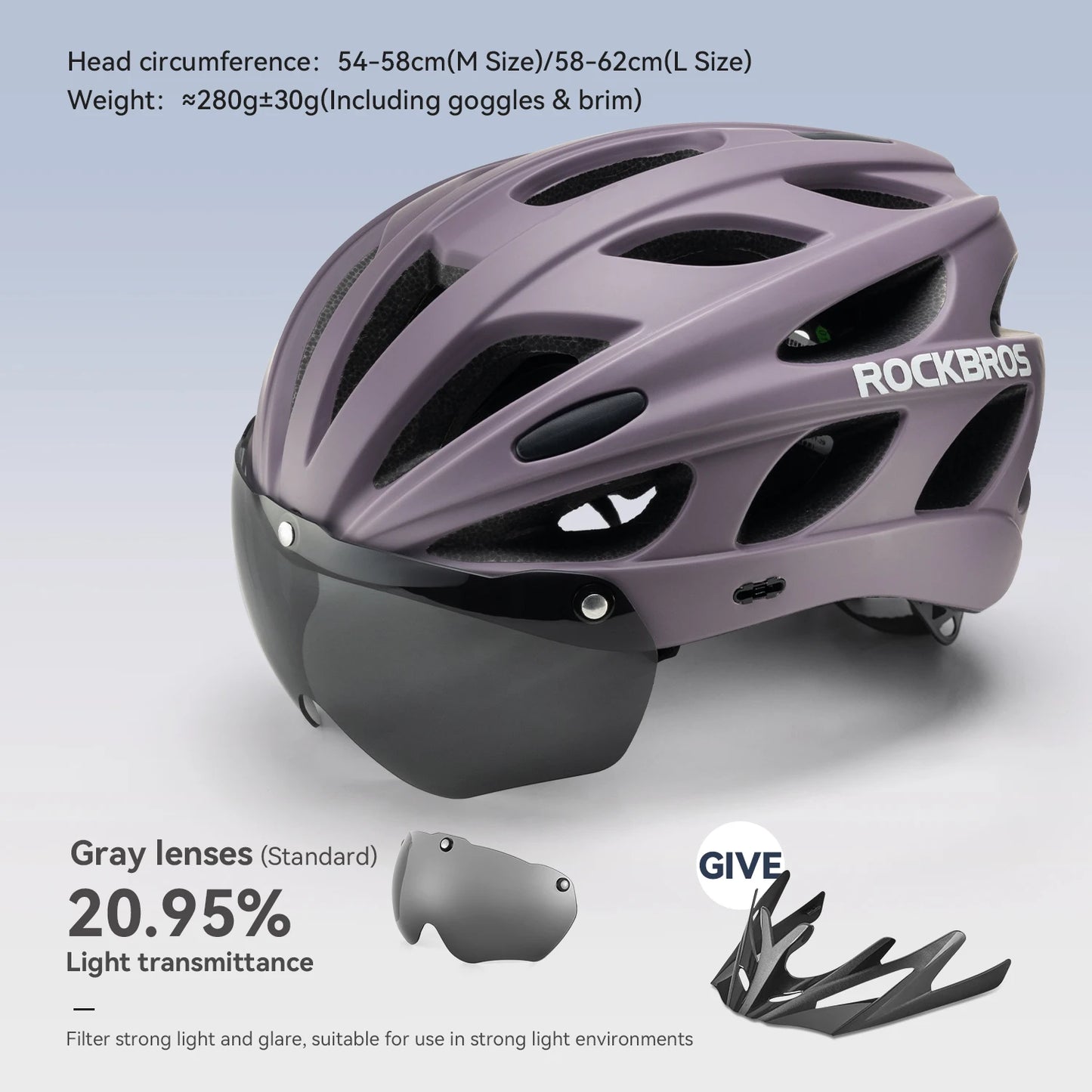 ROCKBROS Integrated Cycling Helmet Goggles For MTB Road