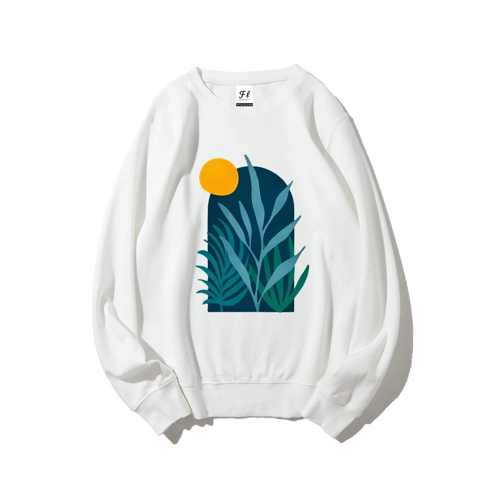 Closure Plant Sunset Graphic Sweatshirt Artistic Nature