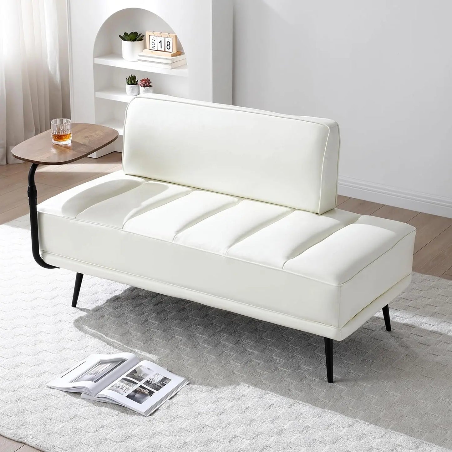 GUANGBAI PU Leather Ottoman Bench For Living Room Bedroom