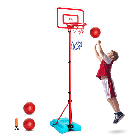 SucceBuy Toddler Adjustable Basketball Hoop For Kids Outdoor