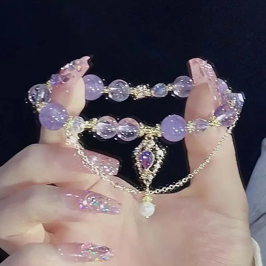 Belleper Luxury Glass Beaded Bracelet Butterfly Tassel