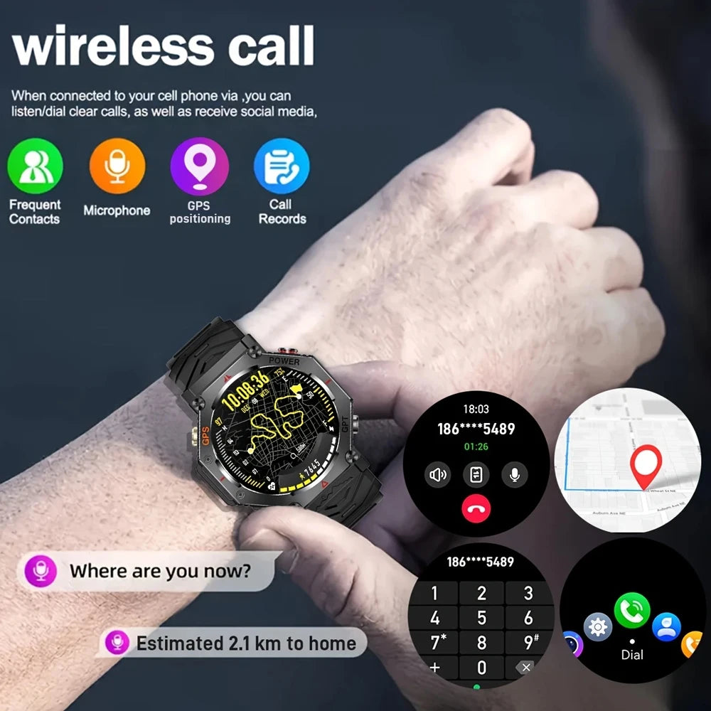 SENBONO GPS Smartwatch Men Built In GPS Bluetooth Call