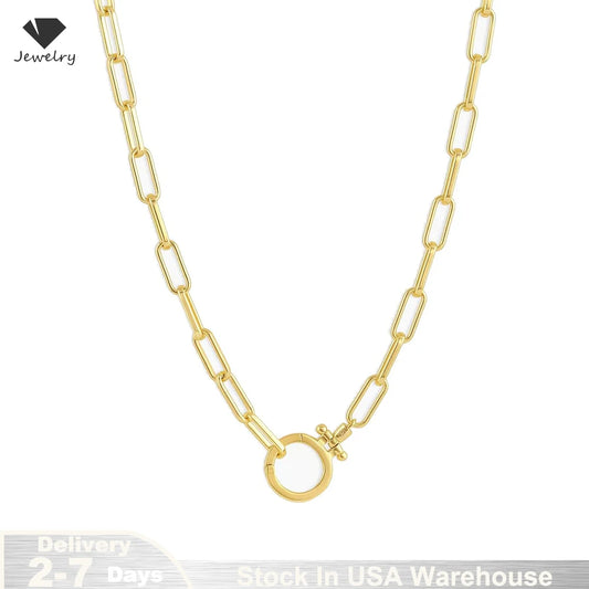 Parker Necklace Women Adjustable Paperclip Link Chain Clasp