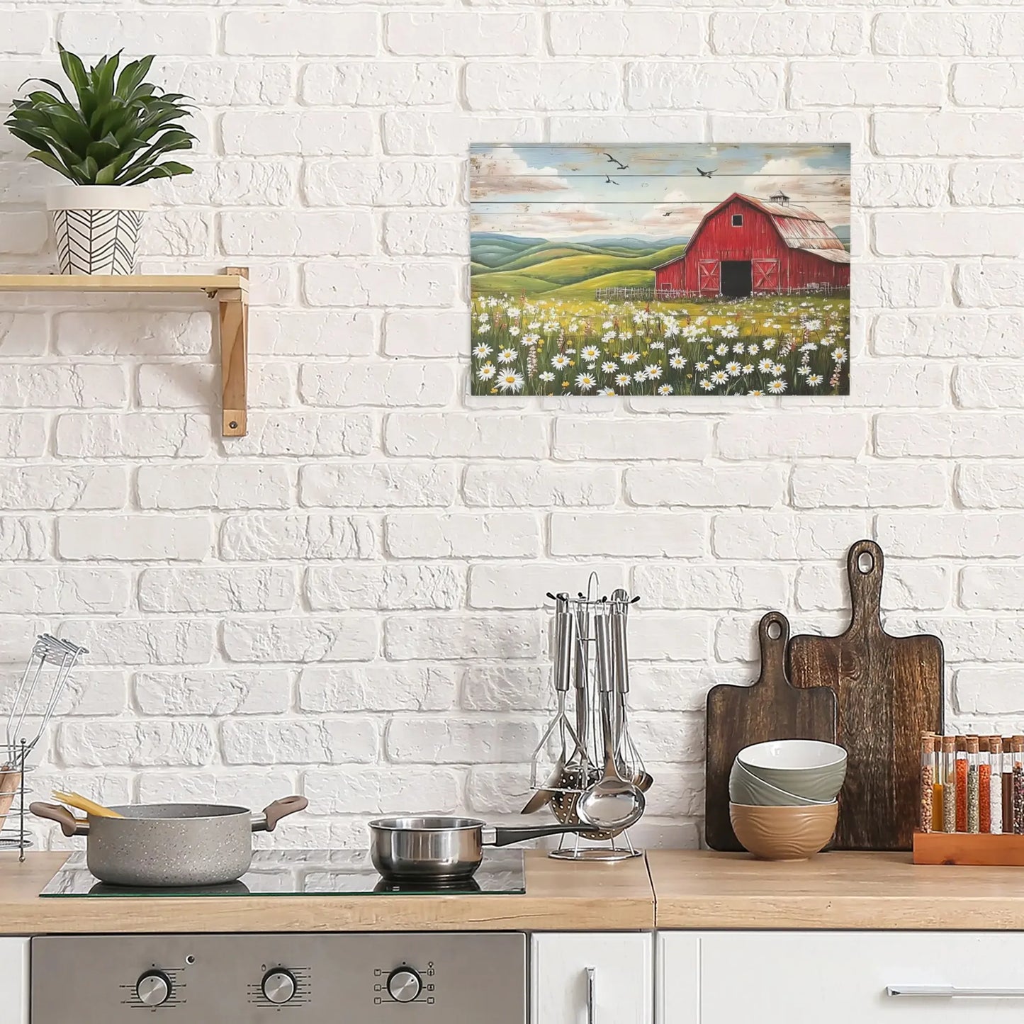 BotanicalCanvas Unframed Landscape Canvas Wall Art Decor
