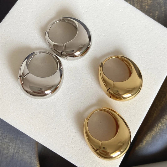 CN Stainless Steel Chunky Hoop Earrings for Women Fashion