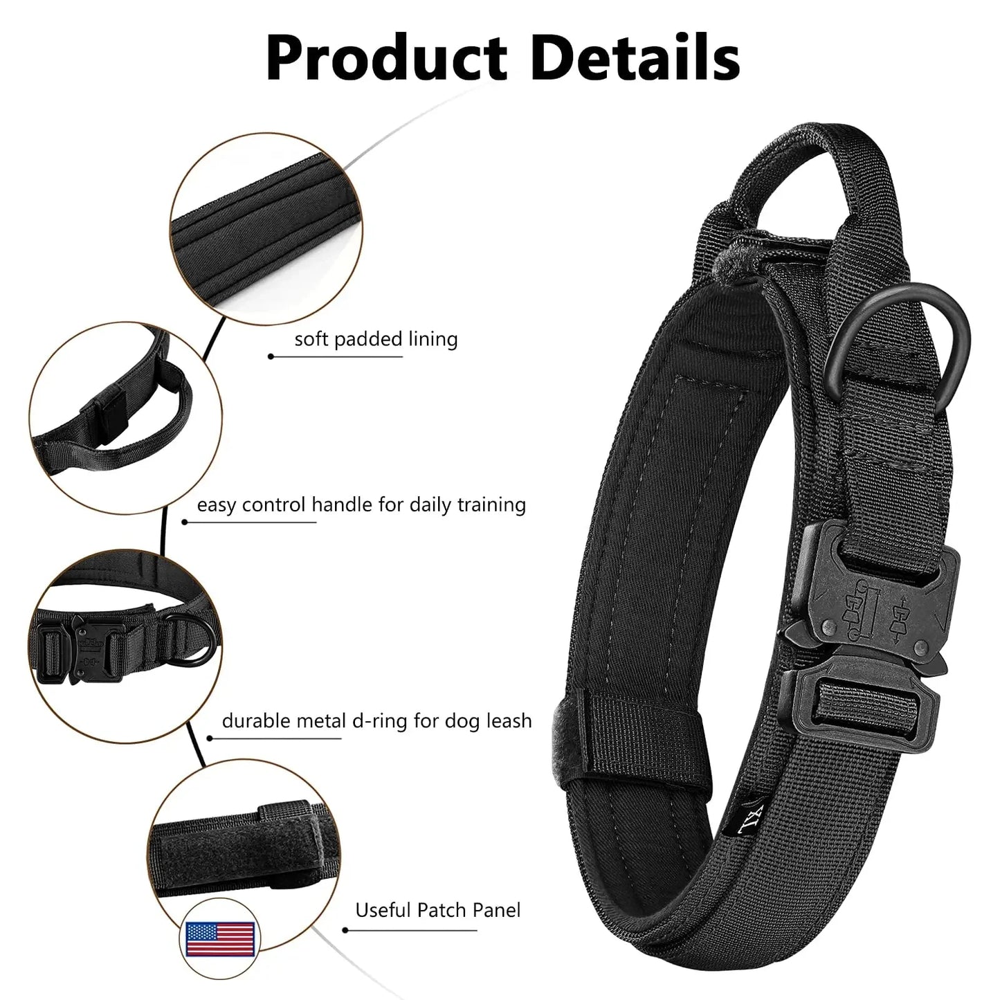 Military Dog Harness Vest With Molle Pouches For Large