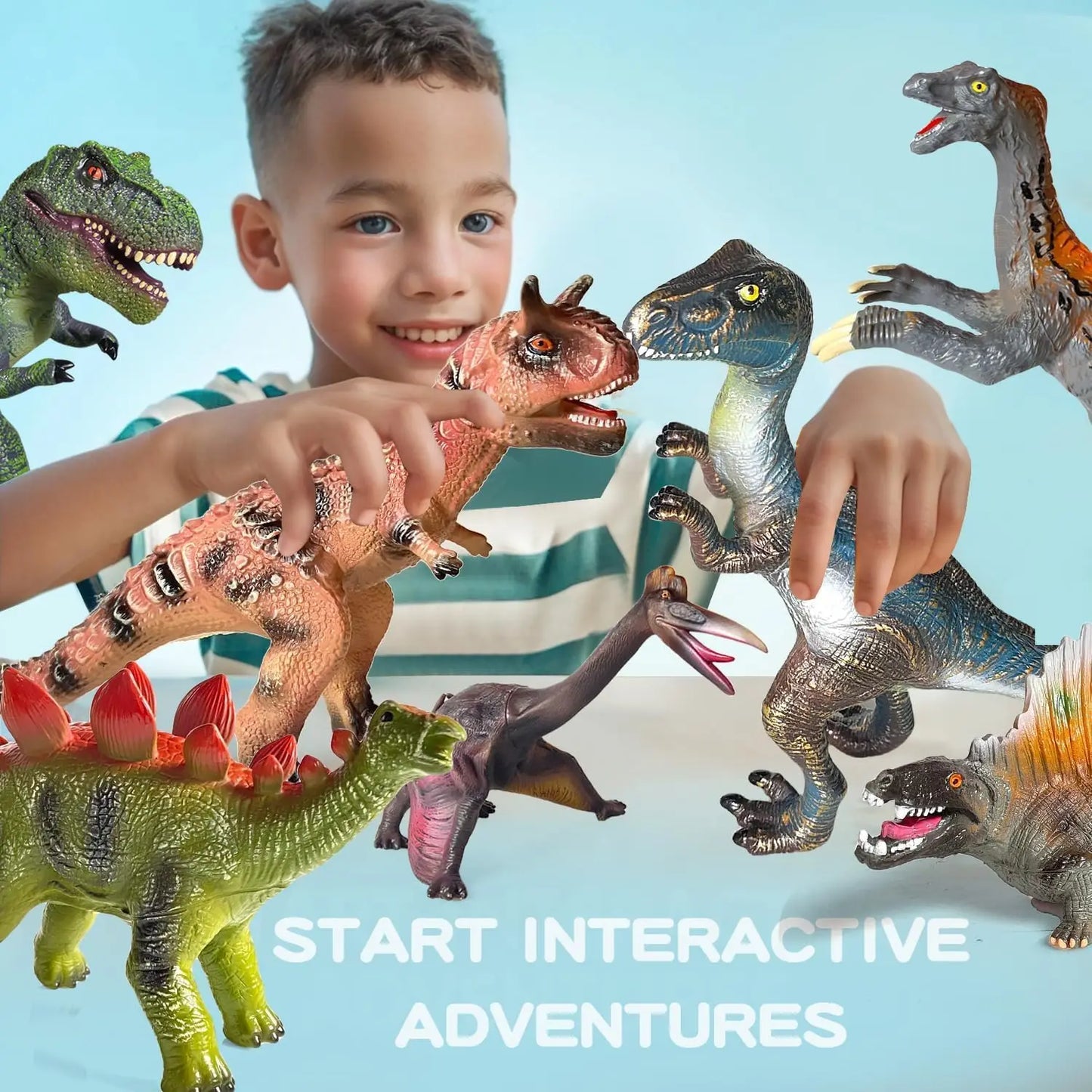 Gzsbaby 8 Piece Dinosaur Toys For Kids Birthday Party
