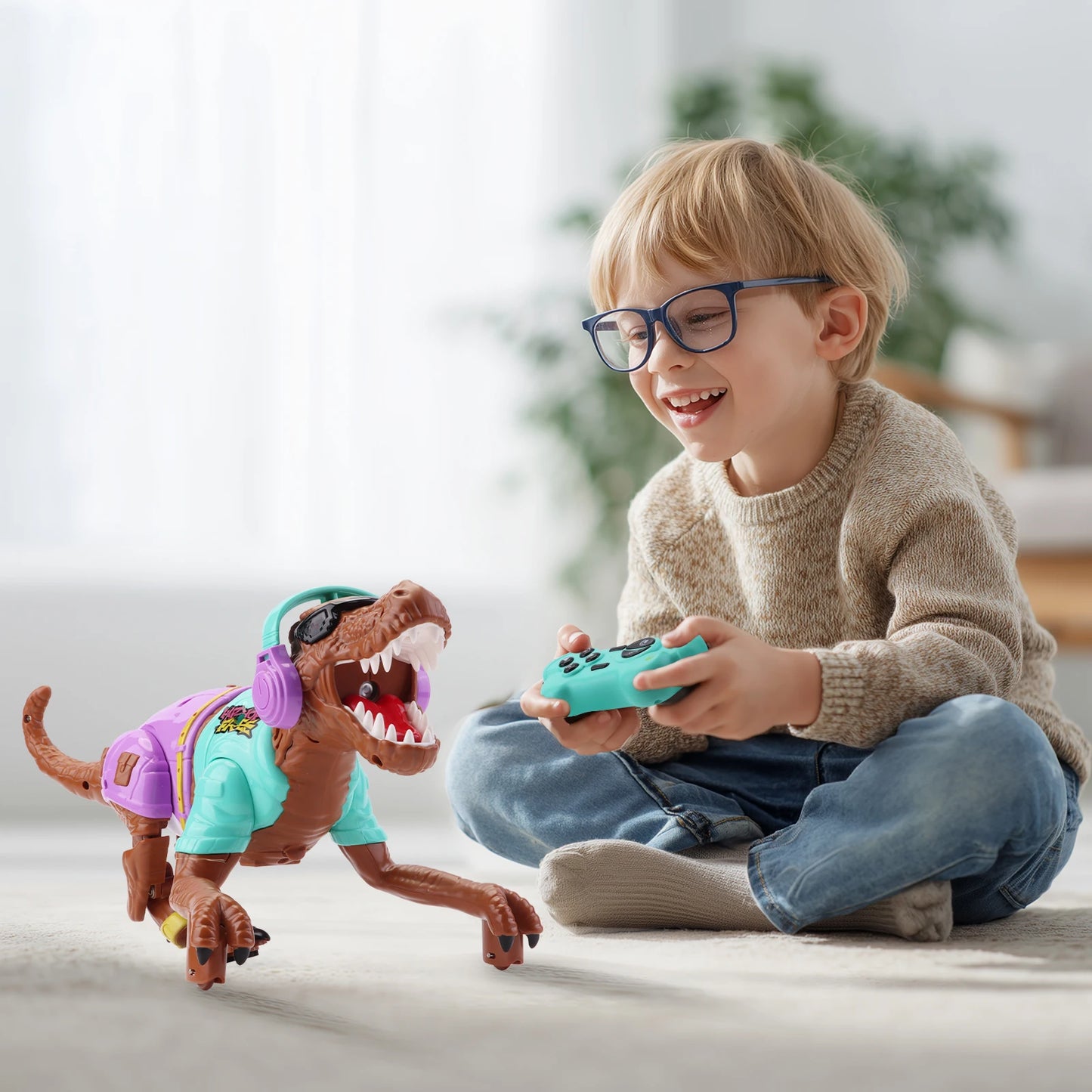 RC Walking Dinosaur Toy Remote Control Robot Light Roar