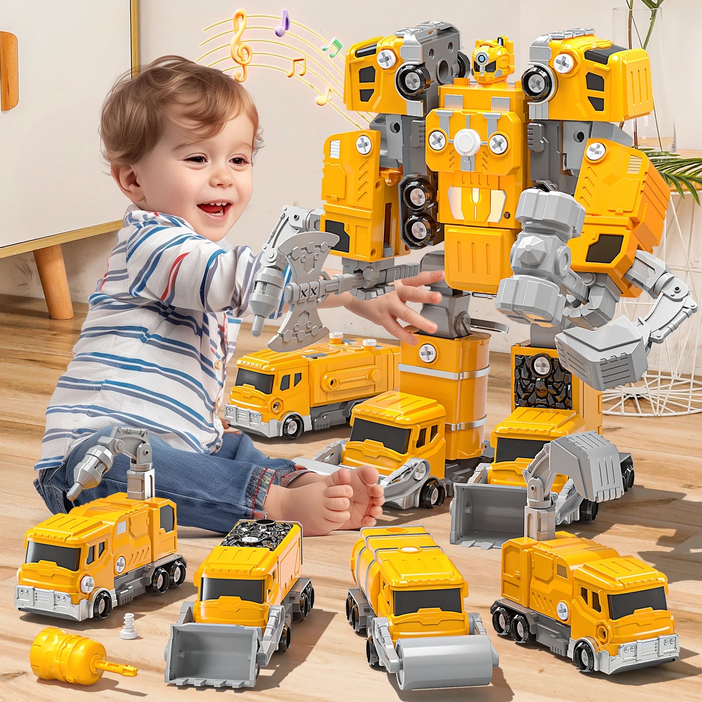 Hign-concerned 5in1 Deformation Cars Robot Blocks Toys