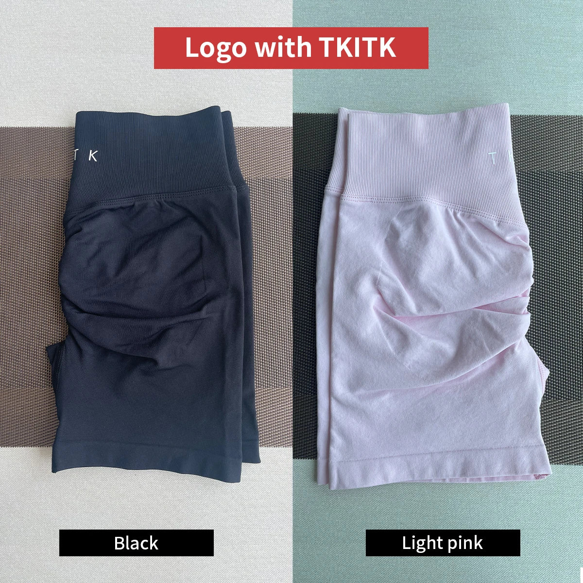 TKITK Seamless Women Yoga Shorts 2 Pack Soft Gym Running