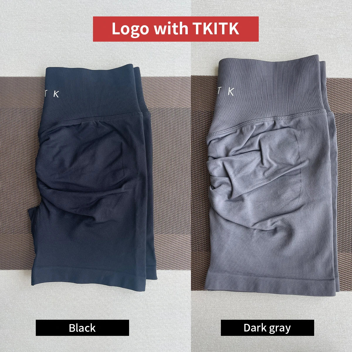 TKITK Seamless Women Yoga Shorts 2 Pack Soft Gym Running