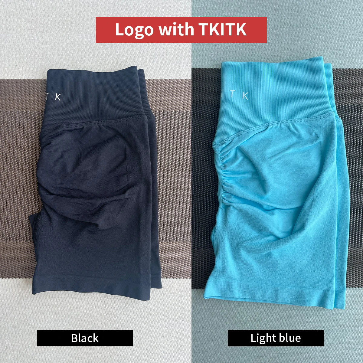 TKITK Seamless Women Yoga Shorts 2 Pack Soft Gym Running