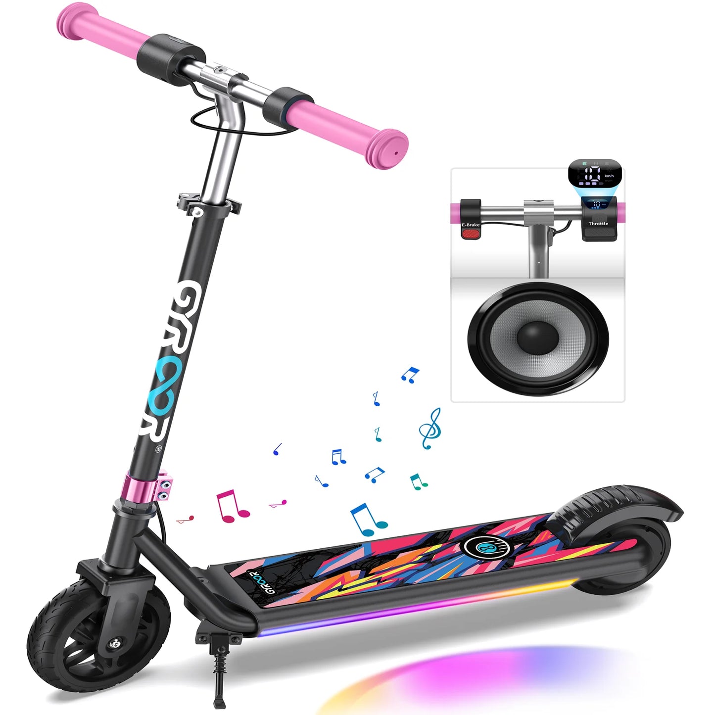 GYROOR Kids Electric Scooter LED Display 150W Dual Brake