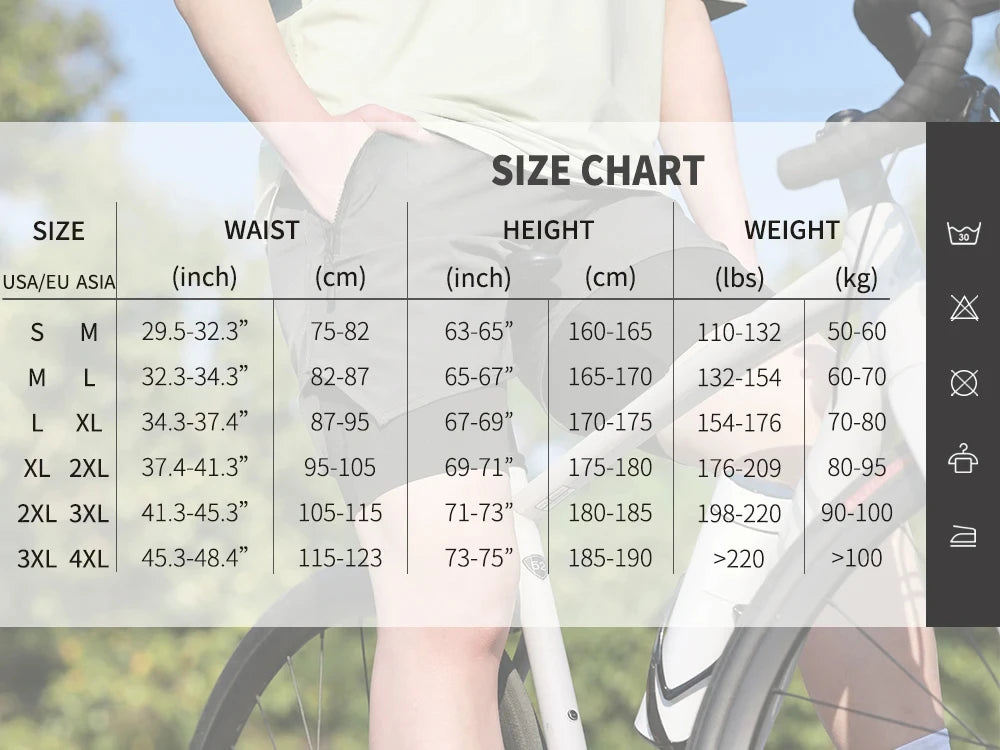 WOSAWECN 2 In 1 MTB Padded Cycling Breathable Shorts Men