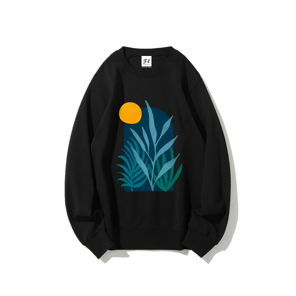 Closure Plant Sunset Graphic Sweatshirt Artistic Nature