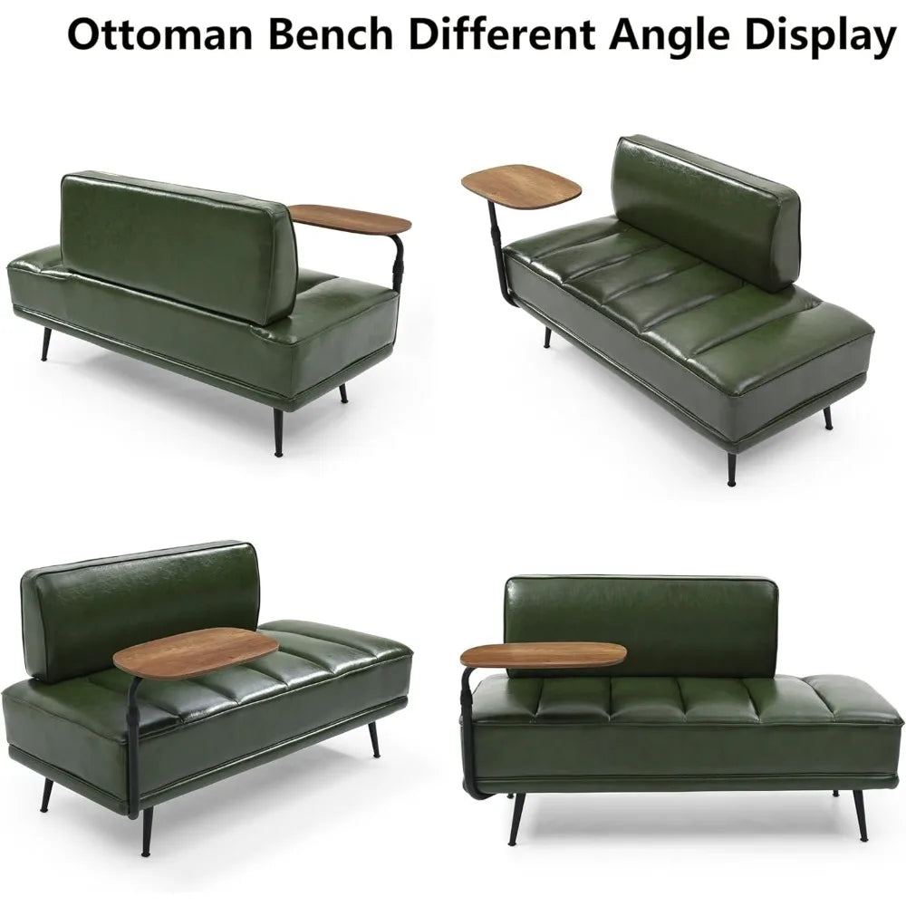 GUANGBAI PU Leather Ottoman Bench For Living Room Bedroom