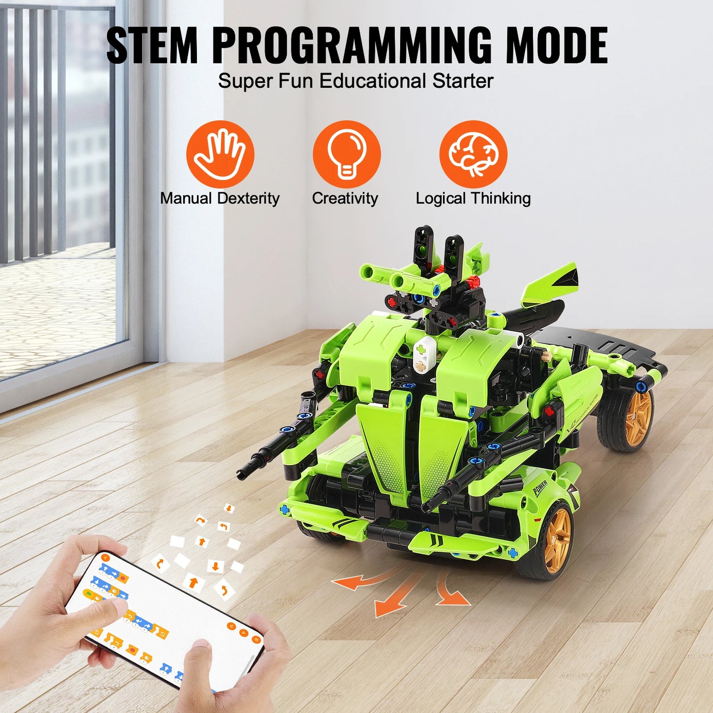 VEVOR 2 In 1 RC Car Robot 461 Pieces STEM Toys For Boys