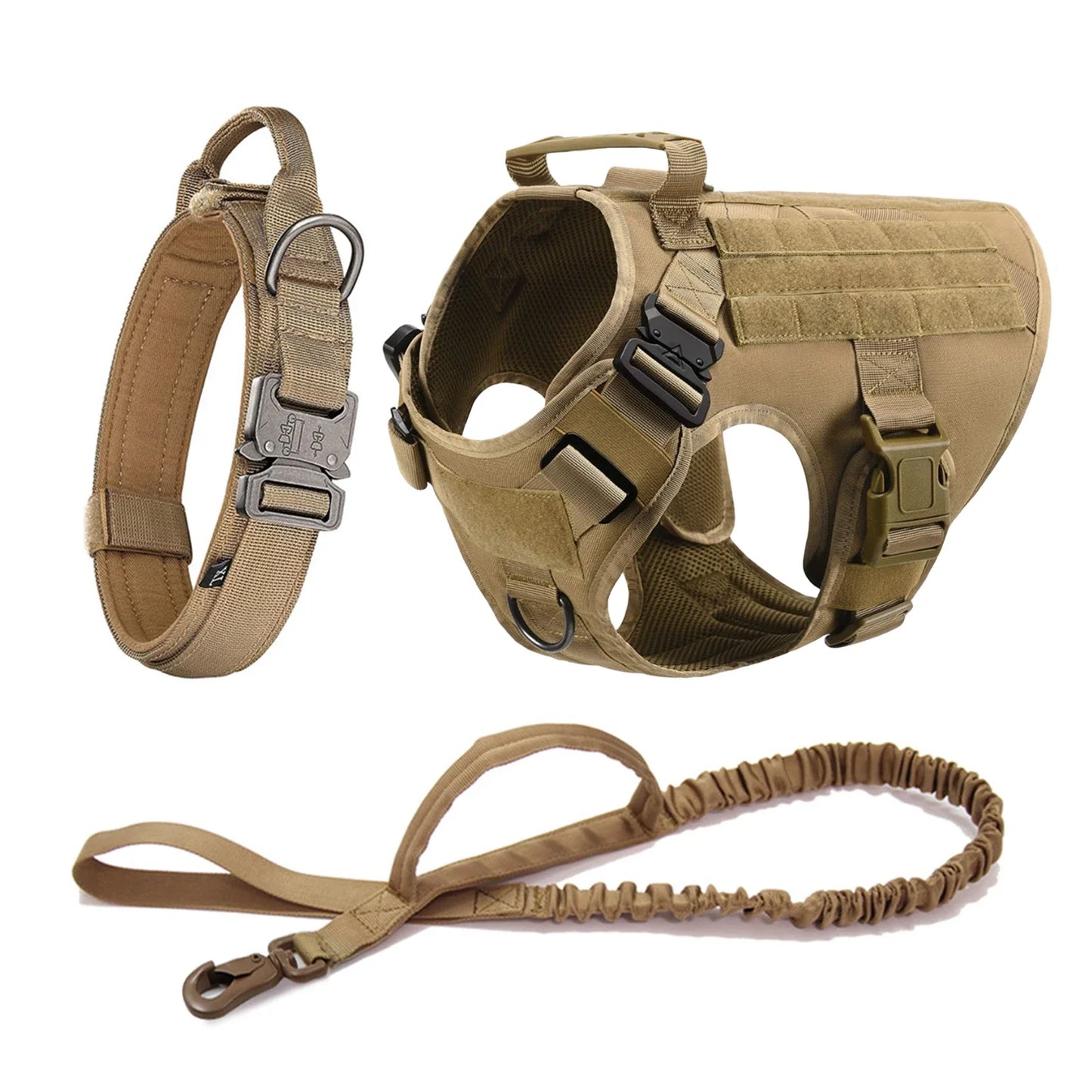 Military Dog Harness Vest With Molle Pouches For Large