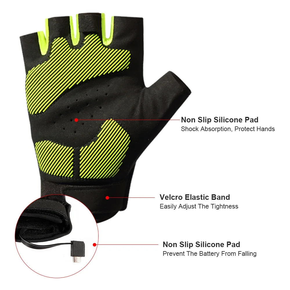 Savior Outdoor Cycling Gloves Half Finger LED Nightview