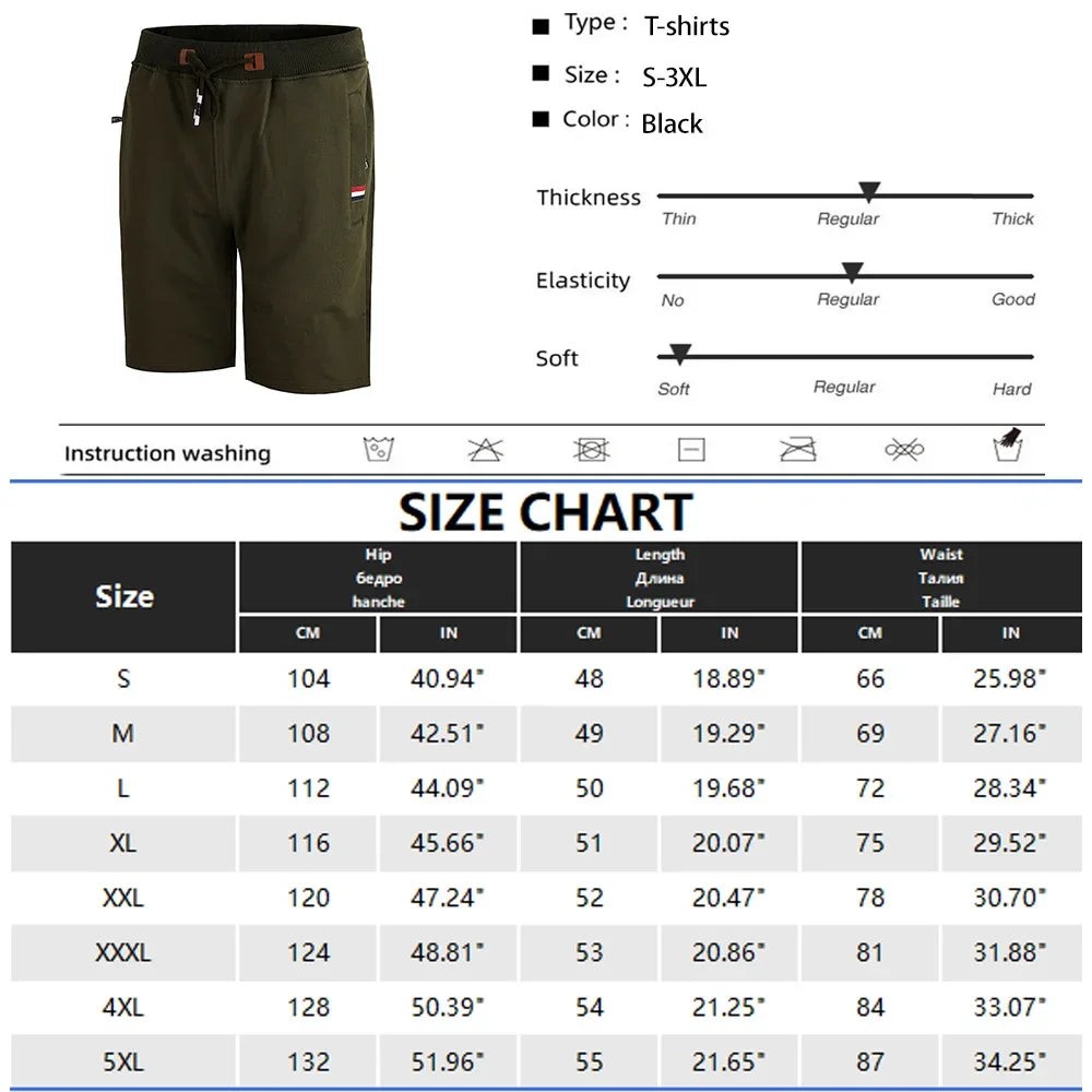 Mens Summer Cotton Casual Loose Jogger Shorts With Pocket