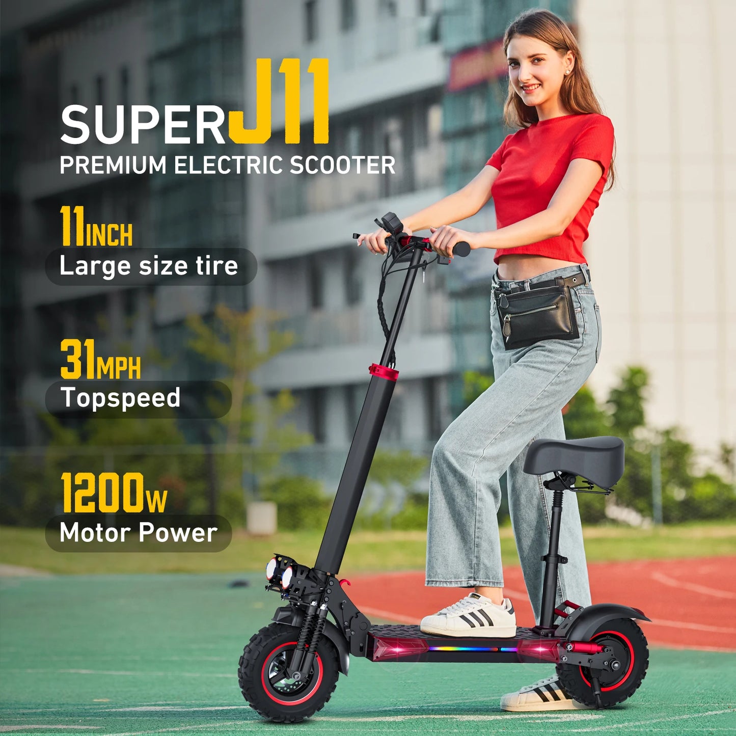 FREEBOY 1200W Electric Folding Scooter With Seat For Adults